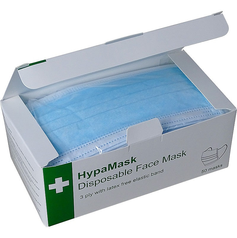 HypaMask 3Ply Disposable Type II Protective Face Masks (Box of 50)