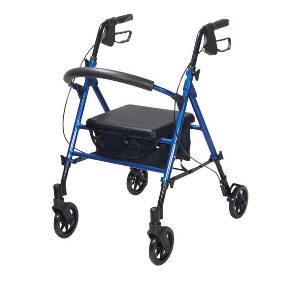 Four Wheel Rollator With Adjustable Seat Height