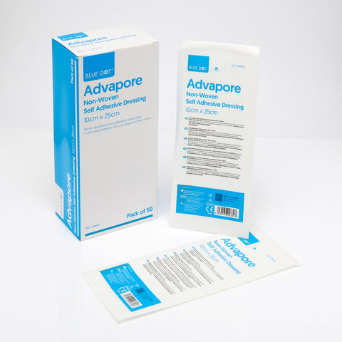 Advapore Non-Woven Fabric Adhesive Wound Dressing 10cm x 25cm (Box 50)