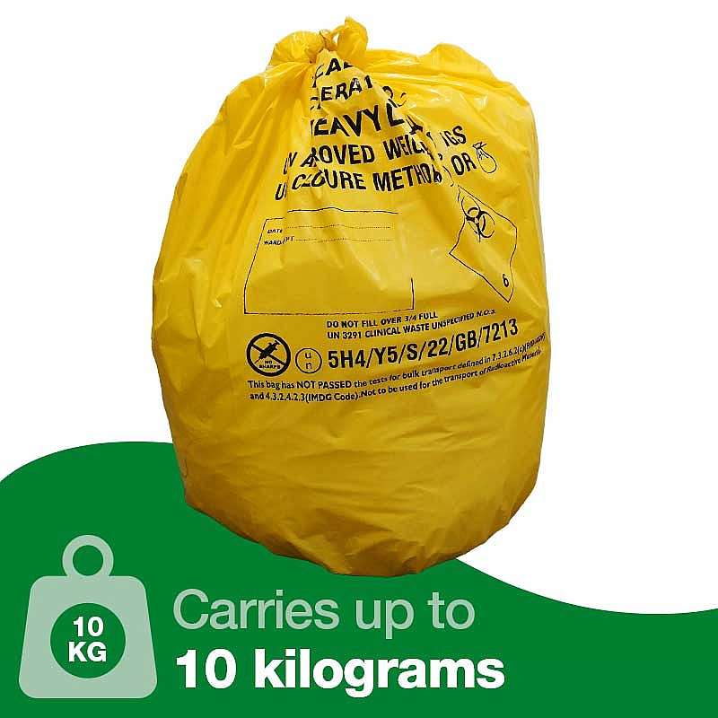 Clinical Waste Sacks (Pack of 25), Max 10kg