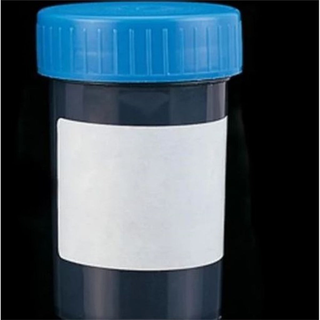 Container 60ml PP Plain Label Blue + Blue PE Cap AS Pk 600