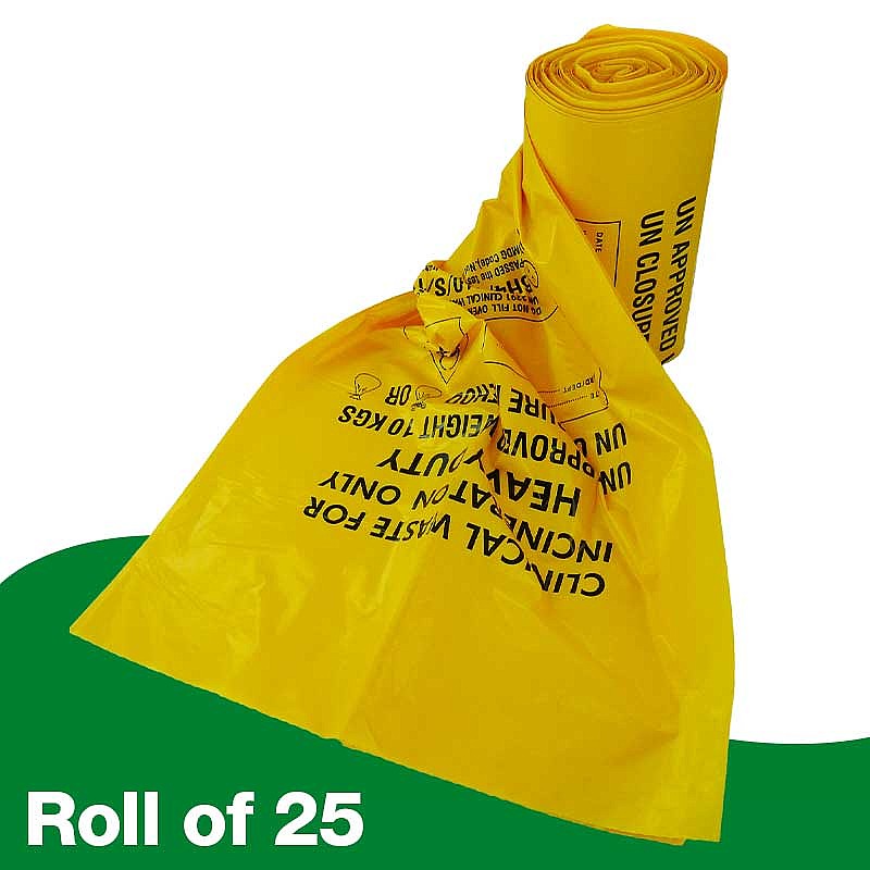 Clinical Waste Sacks (Pack of 25), Max 10kg