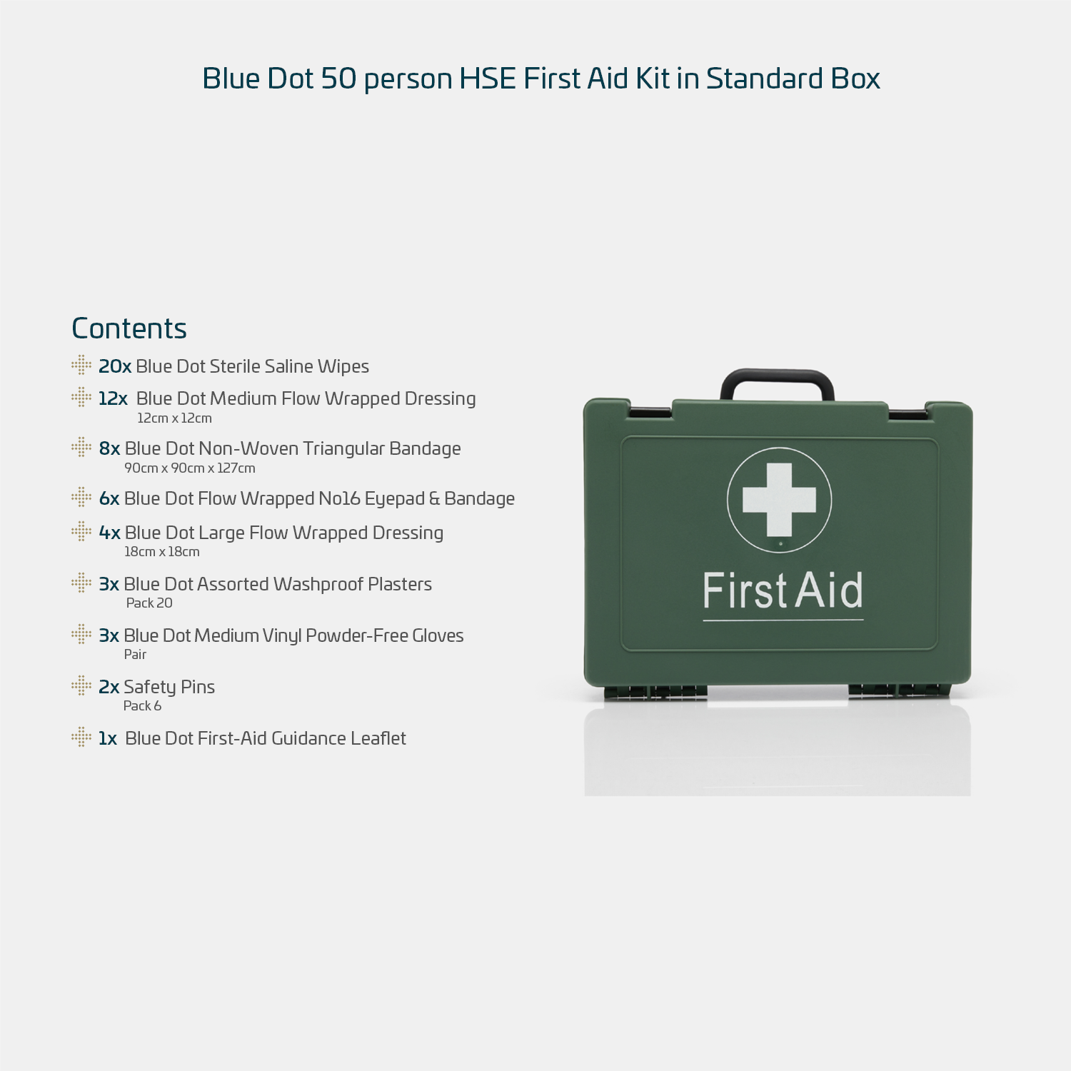 Blue Dot 50 person HSE First Aid Kit in Standard Box